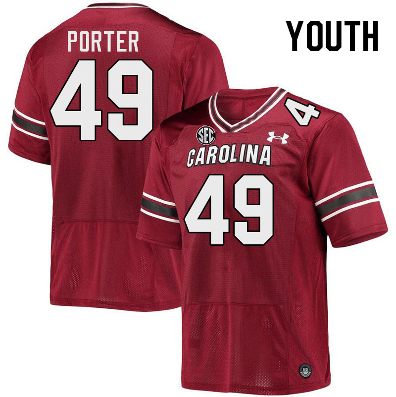 Youth #49 Rondarius Porter South Carolina Gamecocks College Football Jerseys Stitched-Garnet